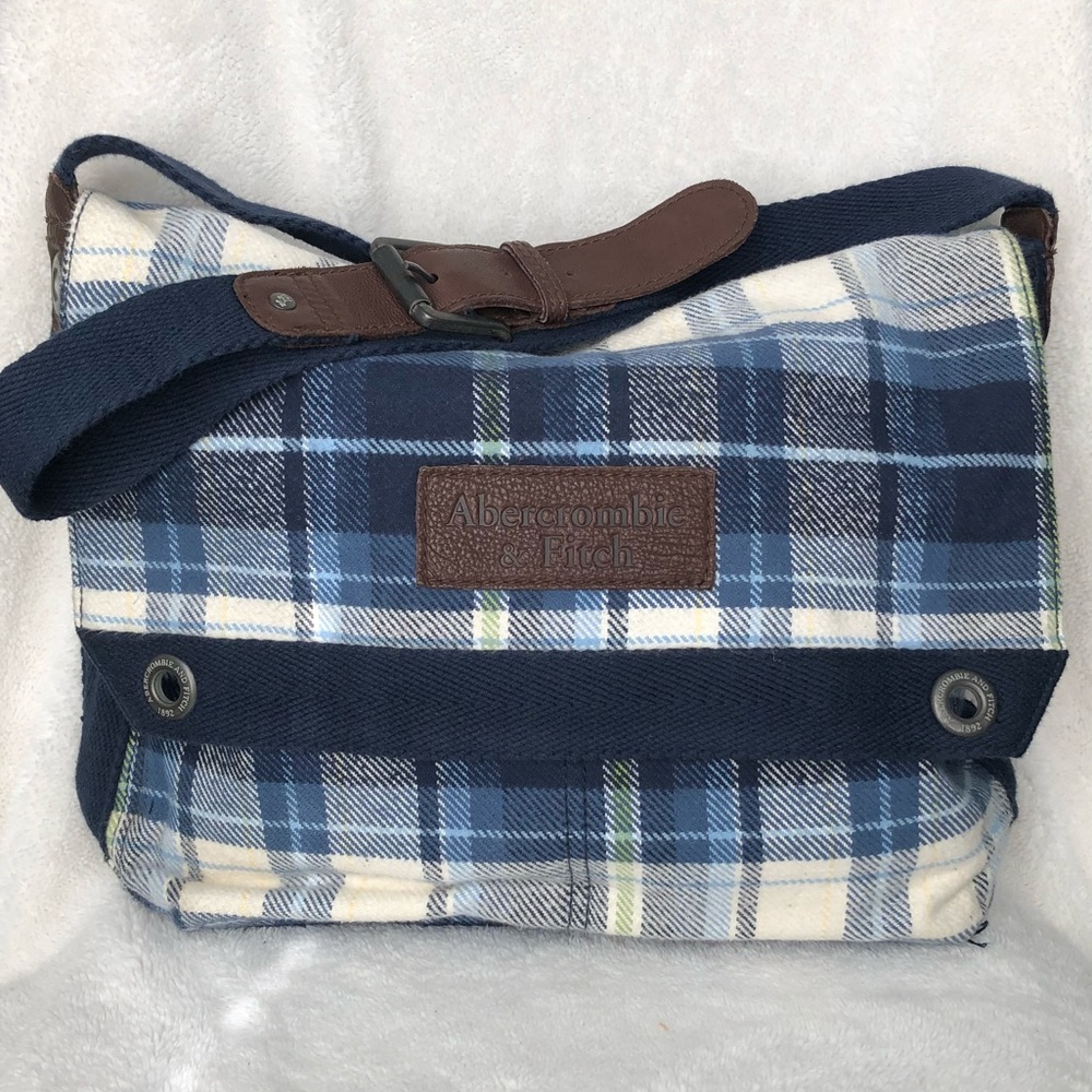 Abercrombie & Fitch flannel messenger bag